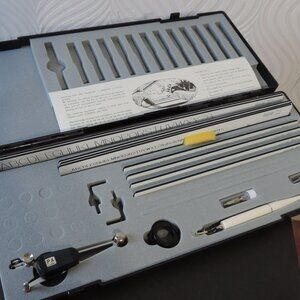 PACIFIC ARC Lettering Equipment Set Case Templates Scriber Pen